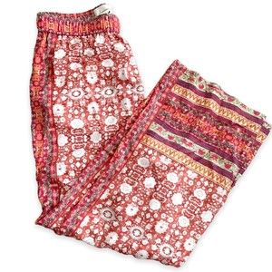 Anthropologie Boho Wide Leg Floral Lounge Pants
